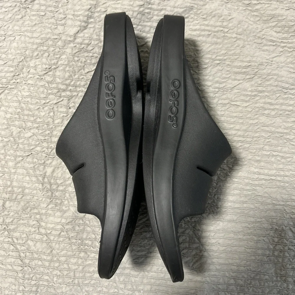 OOFOS OOahh Slide Sandals Black Size M12 W14 EU45 Comfort Recovery Slip On